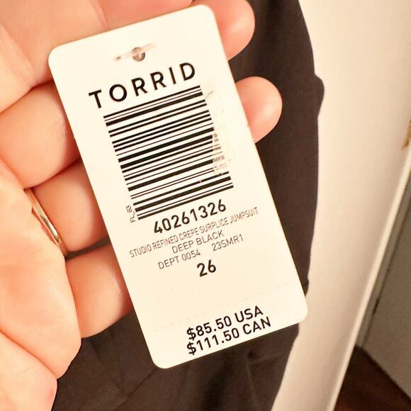 Torrid Studio Refined Sleeveless Black Crepe Surplice Jumpsuit women’s plus 26 - Picture 6 of 14